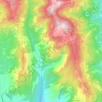 Mappa topografica Campiano, altitudine, rilievo