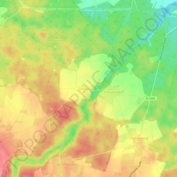 Mappa topografica Ödenpullach, altitudine, rilievo