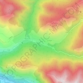 Mappa topografica Lavail, altitudine, rilievo