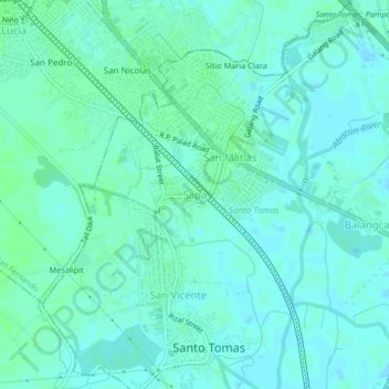 Mappa topografica Sapa, altitudine, rilievo