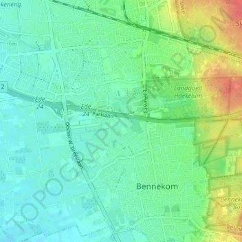 Mappa topografica Hoekelum, altitudine, rilievo