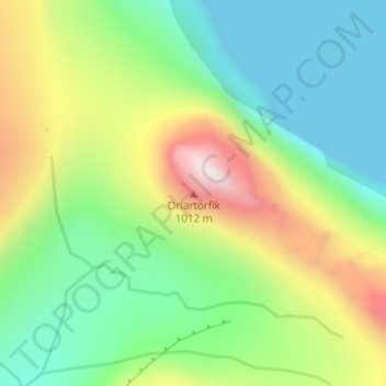 Mappa topografica Oriartorfik, altitudine, rilievo