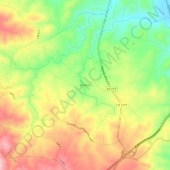 Mappa topografica Eivados, altitudine, rilievo