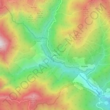 Mappa topografica Creppo, altitudine, rilievo