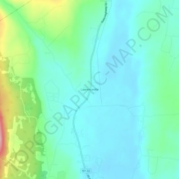 Mappa topografica Lawrenceville, altitudine, rilievo