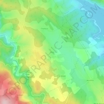 Mappa topografica Florac, altitudine, rilievo