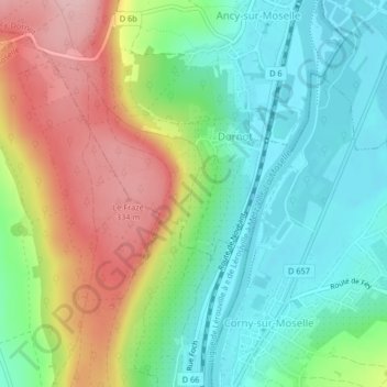 Mappa topografica Clarée, altitudine, rilievo