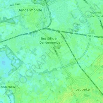 Mappa topografica Klein-Parijs, altitudine, rilievo