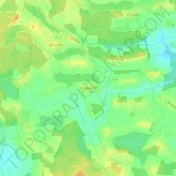 Mappa topografica Romanèche, altitudine, rilievo