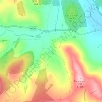 Mappa topografica Wellheads, altitudine, rilievo