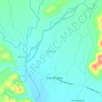 Mappa topografica Bantug, altitudine, rilievo