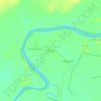 Mappa topografica Belgam, altitudine, rilievo