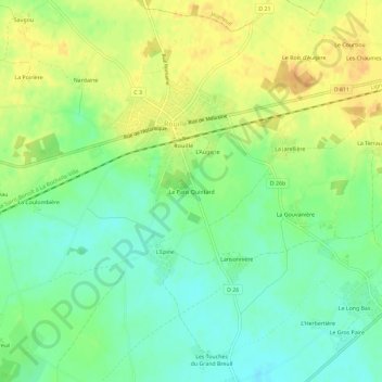 Mappa topografica Le Patis Quintard, altitudine, rilievo