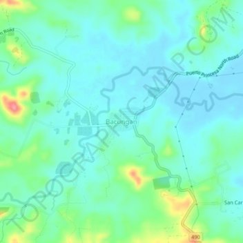 Mappa topografica Bacungan, altitudine, rilievo