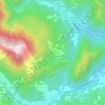 Mappa topografica Ossati, altitudine, rilievo
