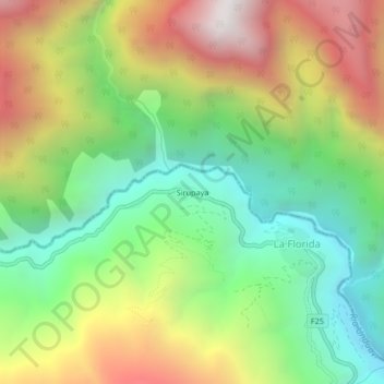 Mappa topografica Sirupaya, altitudine, rilievo