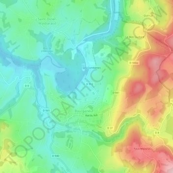 Mappa topografica Chez Gayaud, altitudine, rilievo