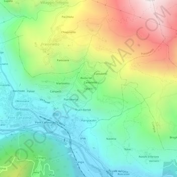 Mappa topografica Faiallo, altitudine, rilievo