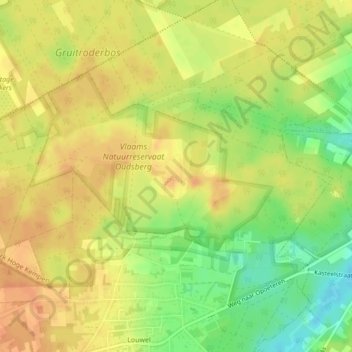 Mappa topografica Oudsberg, altitudine, rilievo