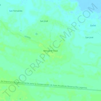 Mappa topografica Mesura El Cuyo, altitudine, rilievo