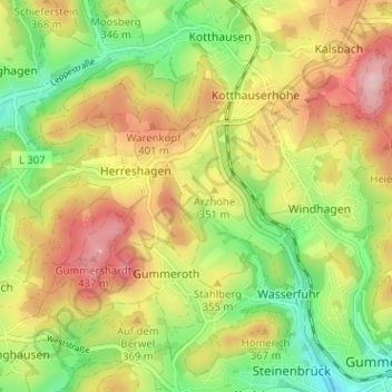 Mappa topografica Sonnenberg, altitudine, rilievo