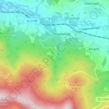 Mappa topografica Simmereinöd, altitudine, rilievo