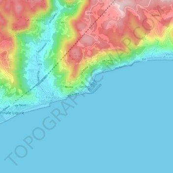 Mappa topografica San Donato, altitudine, rilievo