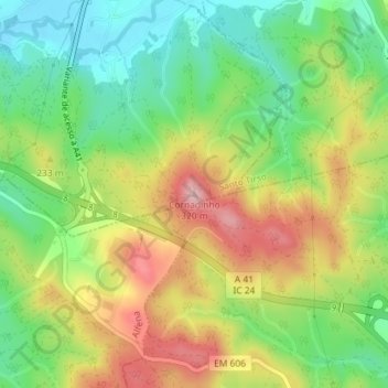Mappa topografica Cornadinho, altitudine, rilievo