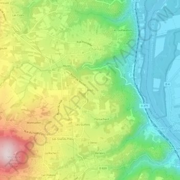 Mappa topografica Prost, altitudine, rilievo