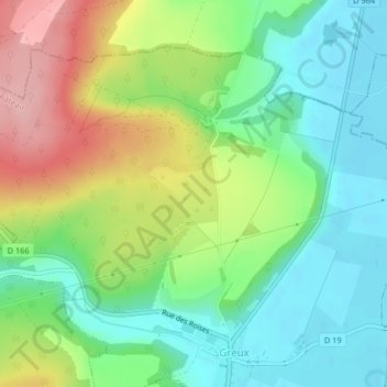 Mappa topografica Arranges, altitudine, rilievo