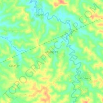 Mappa topografica Macaniao, altitudine, rilievo