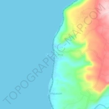 Mappa topografica San Antonio, altitudine, rilievo