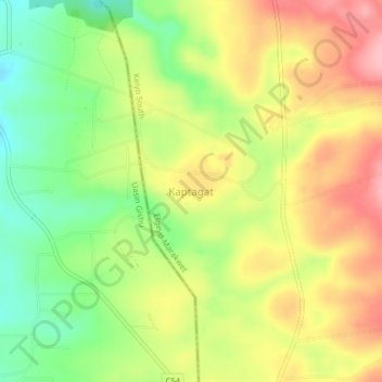 Mappa topografica Kaptagat, altitudine, rilievo