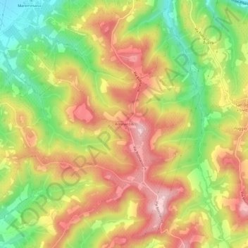 Mappa topografica Botinaccio, altitudine, rilievo