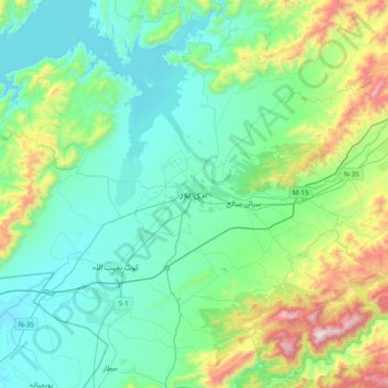 Mappa topografica Haripur, altitudine, rilievo