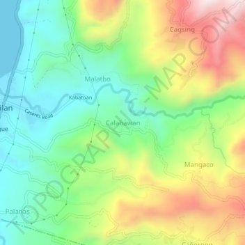 Mappa topografica Calabawan, altitudine, rilievo