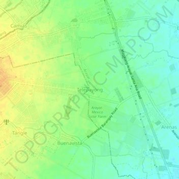 Mappa topografica Telapayong, altitudine, rilievo