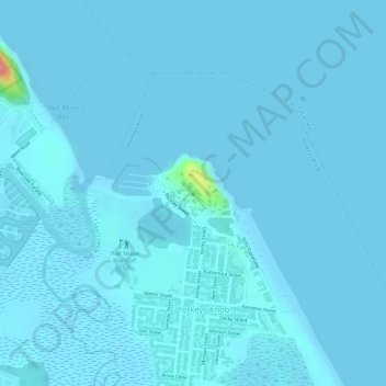 Mappa topografica Yorkeys Knob, altitudine, rilievo