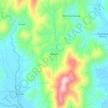 Mappa topografica Mendes, altitudine, rilievo