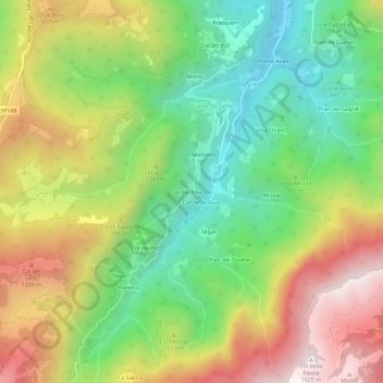 Mappa topografica Col dei Silvestri, altitudine, rilievo