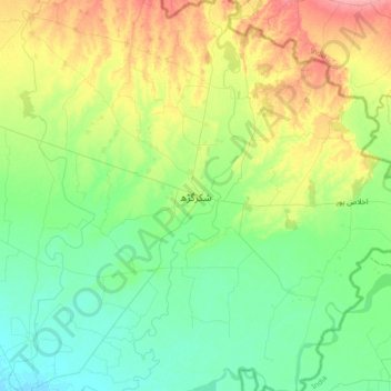 Mappa topografica Shakar Garh, altitudine, rilievo