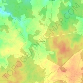Mappa topografica La Romagère, altitudine, rilievo