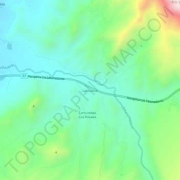 Mappa topografica Las Lomas, altitudine, rilievo