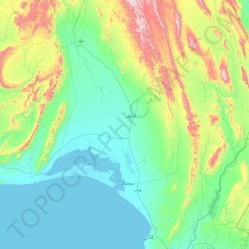 Mappa topografica Lasbela District, altitudine, rilievo