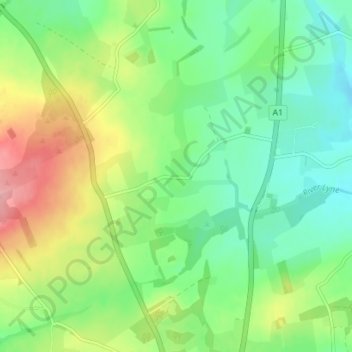Mappa topografica Fenrother, altitudine, rilievo
