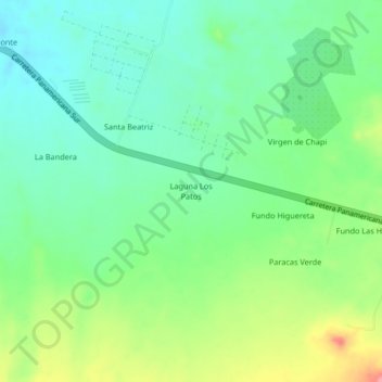 Mappa topografica Laguna Los Patos, altitudine, rilievo