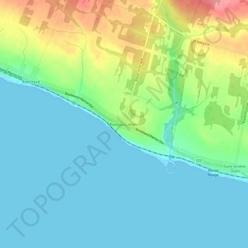 Mappa topografica Ruisseau-Leblanc, altitudine, rilievo