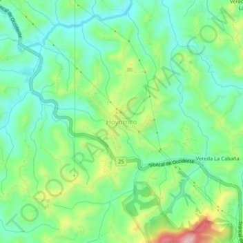 Mappa topografica Hoyorrico, altitudine, rilievo