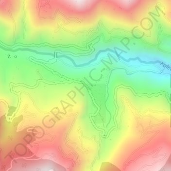 Mappa topografica Dentam, altitudine, rilievo