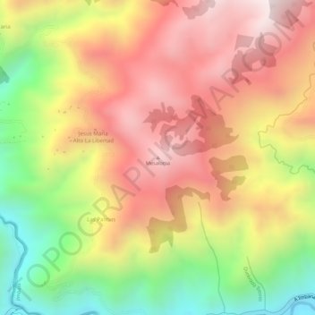 Mappa topografica Mesaloma, altitudine, rilievo